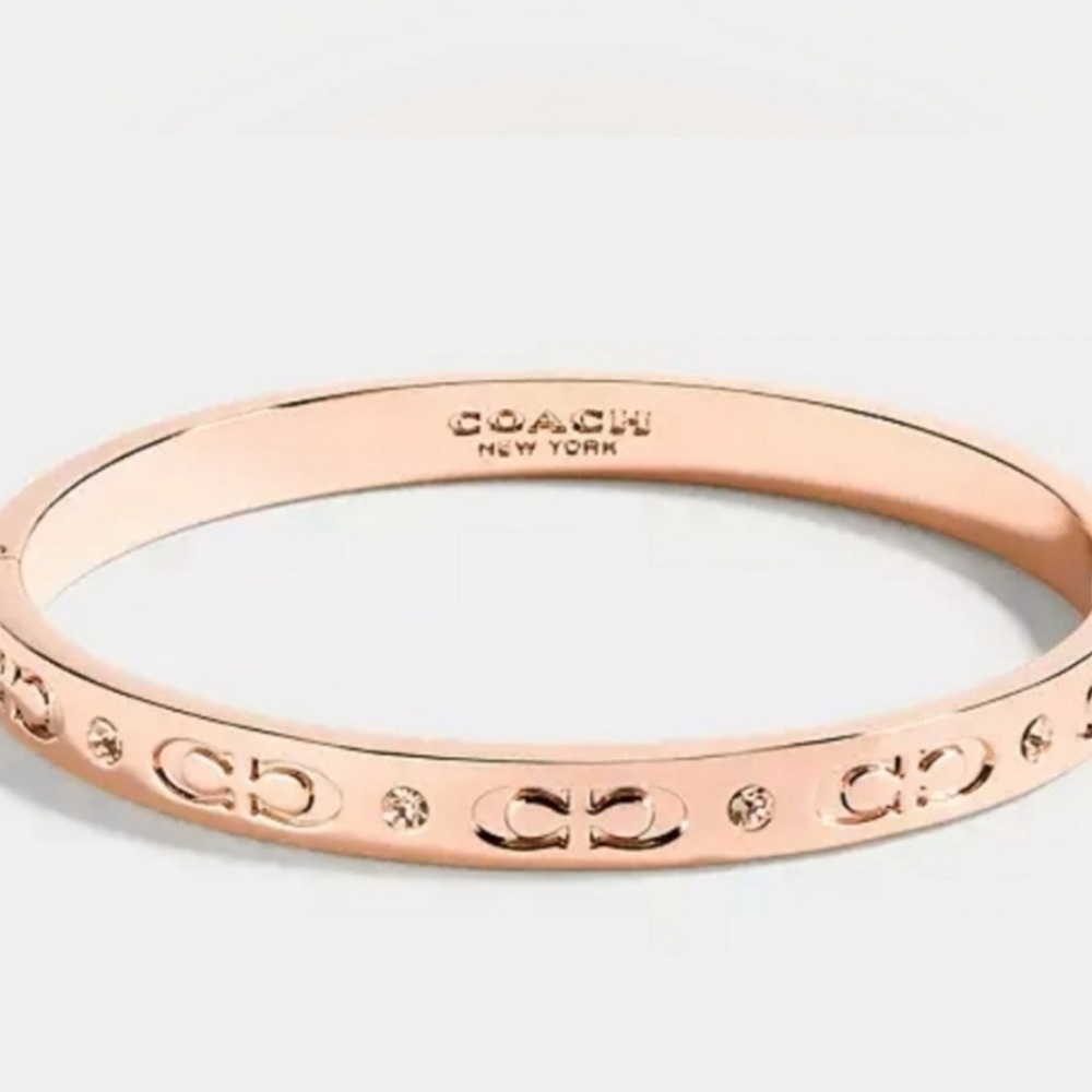 Coach Rose Gold Bracelet with Logo Accents
